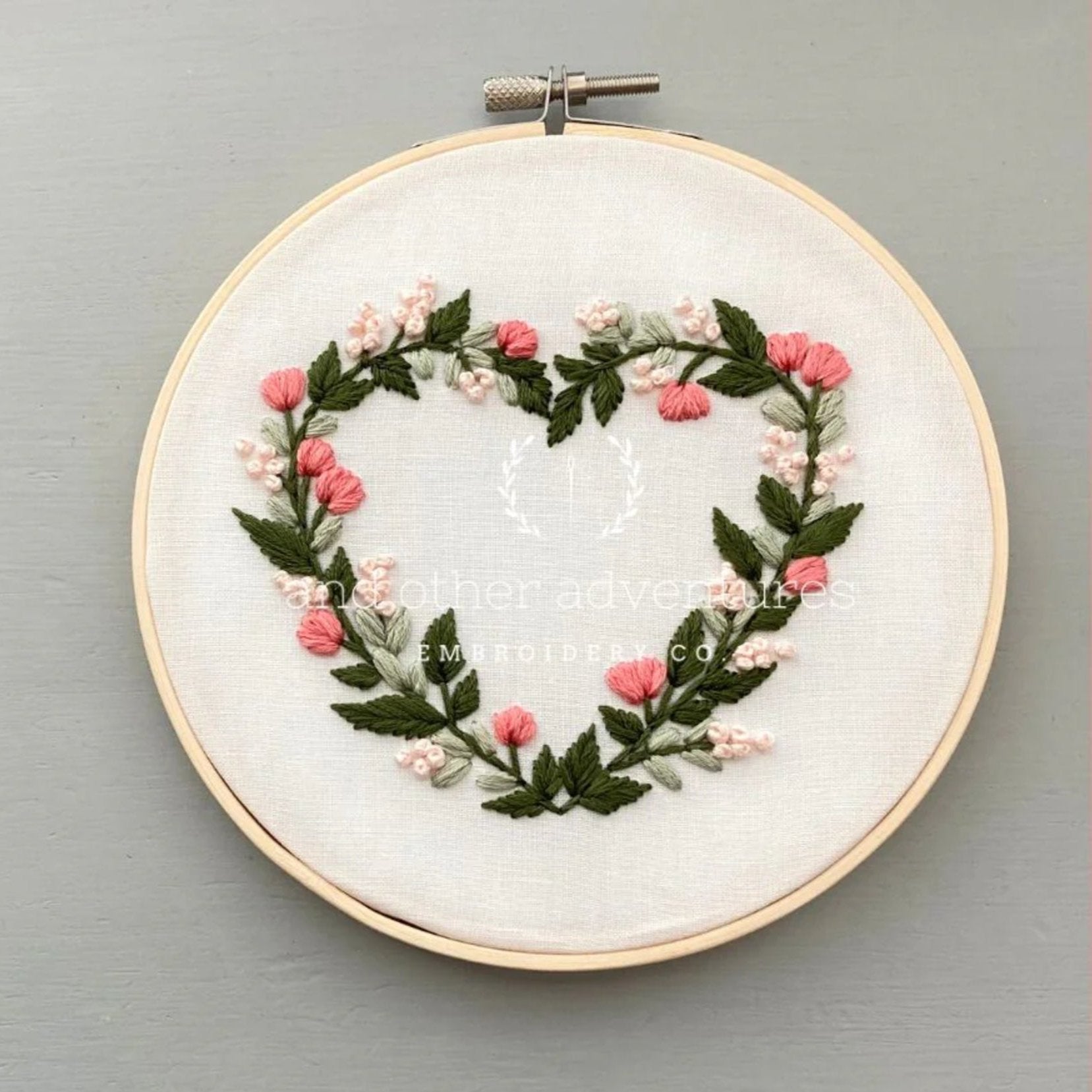 Embroidery Kit | Pink Floral Heart