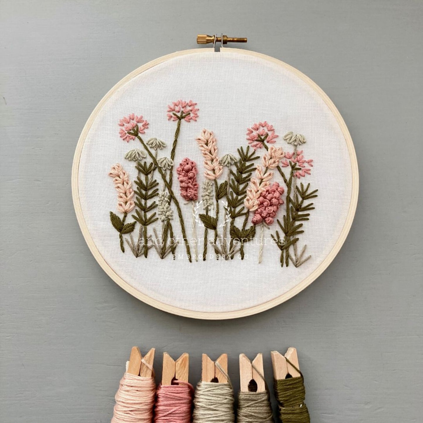 Embroidery Kit | Meadow in Blush & Olive