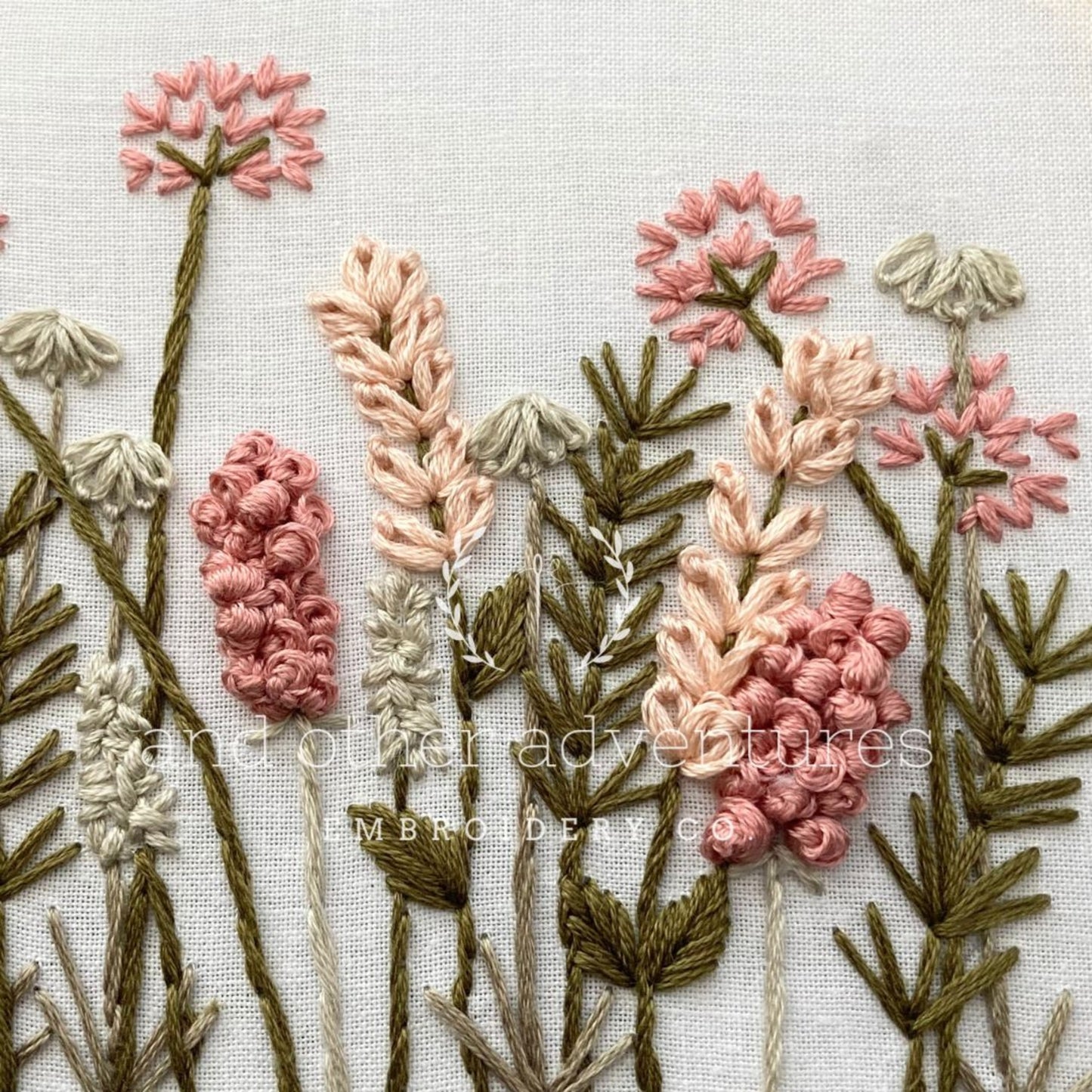 Embroidery Kit | Meadow in Blush & Olive