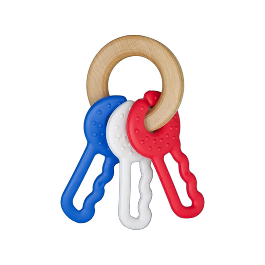 Green Keys Teether and Toy | Red, White & Blue