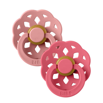 Boheme Natural Rubber Pacifier 2-Pack | Dusty Pink/Coral