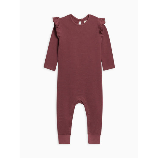 Organic Mila Waffle Romper | Mulberry