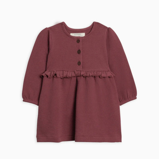 Nina Waffle Knit Ruffle Dress | Mulberry