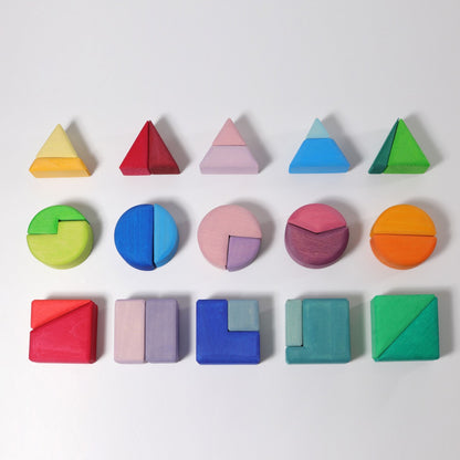 Wooden Shape Blocks | Triangle, Square & Circle