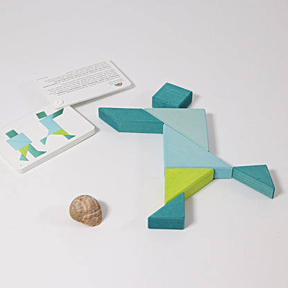 Wooden Tangram | Turquoise