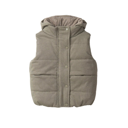 Hooded Puffer Vest | Army Green