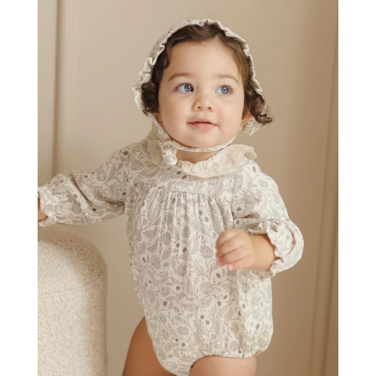 Collared Bubble Romper | Winter Floral