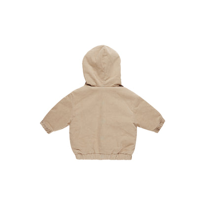 Corduroy Hooded Jacket | Latte