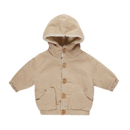 Corduroy Hooded Jacket | Latte