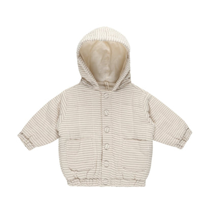 Hooded Woven Jacket | Basil Stripe