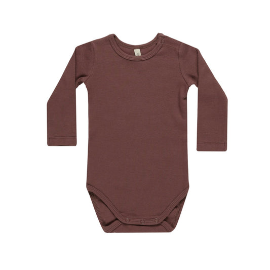 Ribbed Long Sleeve Bodysuit | Plum