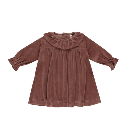 Velour Baby Dress | Cranberry