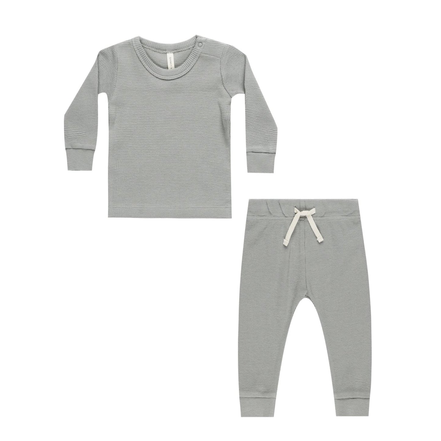 Waffle Top + Pant Set | Dusty Blue