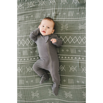 Organic Ribbed Sleeper | Gray