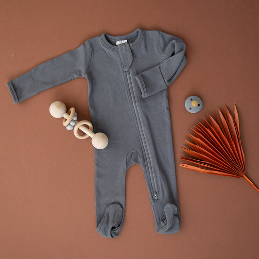 Organic Ribbed Sleeper | Gray